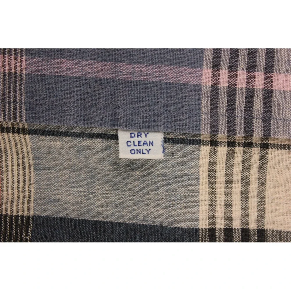 Polo Ralph Lauren Plaid Shirt Mens Large‎ Linen Cotton Button Up Red Blue